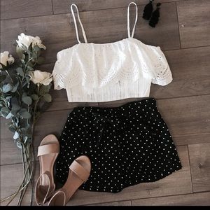 BRAND NEW large black polka dotted shorts